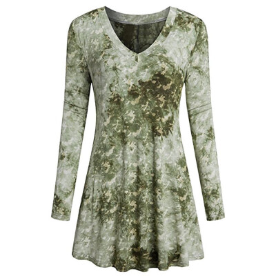 

Nomeni Women Ladies Fashion V-Neck Print Long Sleeve Loose Tops T-Shirt Blouse
