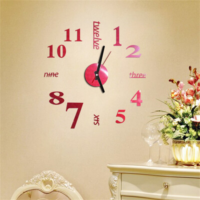 

JPGIF 3D DIY Roman Numbers Acrylic Mirror Wall Sticker Clock Home Decor Mural Decals