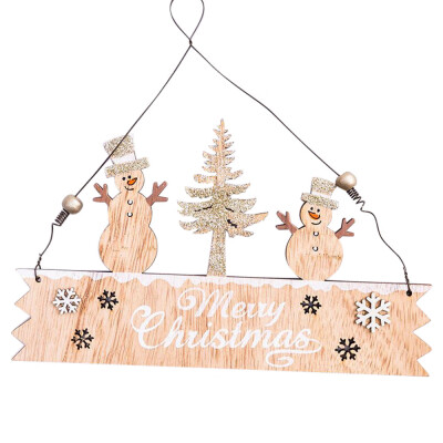 

〖Follure〗Christmas Elk Wood Plate Hollow Door Hanging Wooden Pendant Xmas Ornaments Decor