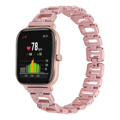 

ECSEM Bling Bracelet Compatible with Amazfit GTS Smartwatch 20mm Bands for Women Stainless Steel Sparkling Rhinestones Wristbands