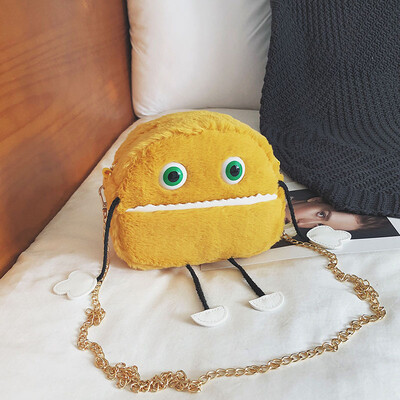 

New cute funny small bag female 2018 new winter fur portable girl chic chain shoulder Messenger bag
