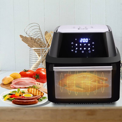 

169Qt 1800W 8-in-1 Digital Air Fryer Oven with RotisserieBlack