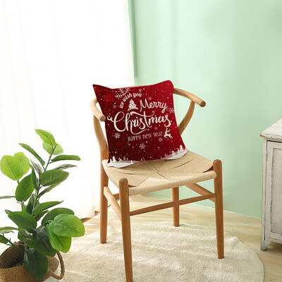 

Siaonvr Cartoon Printed Linen Pillowcase Custom Christmas Pillowcase Wholesale Red
