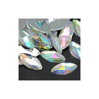 

Sew on Rhinestone Taiwan Acrylic Rhinestone Two Holes Garment Accessories Faceted Horse Eye Colorful 12x6x3mm Hole 1mm