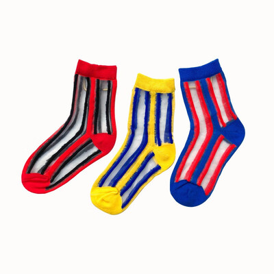 

EBUFANG 3 pairs childrens socks thin section breathable tube socks crystal socks 1-8 years old 10201