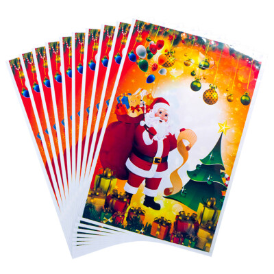 

Gobestart 10PC Christmas PVC Disposable Tote Christmas Candy Gift Bag Ornaments