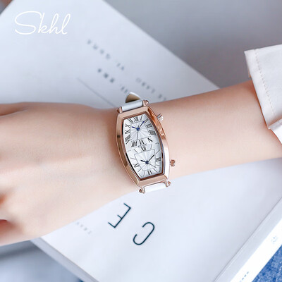 

GUOU GUO Watch New Rectangular Ladies Quartz Watch Fashion Double Dial Belt Watch Womens Watch