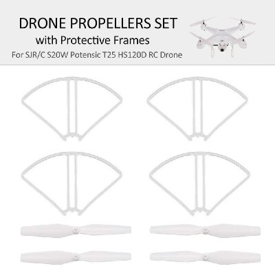 

2 Pair S20W Drone Propeller&4 Protective Ring Set for SJRC S20W Potensic T25 HS120D Quadcopter RC Drone