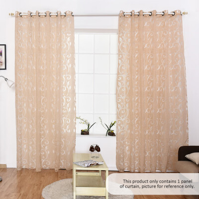 

39 98 inches Polyester Semi-Blackout Grommet Top Window Curtain Panel Living Room Bedroom Hotel Voile Curtain Drape--Brown