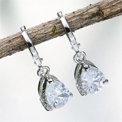 

Jewelry Earring Inlaid Pink Zircon Dangle Earrings Female Anniversary Party Jewelry