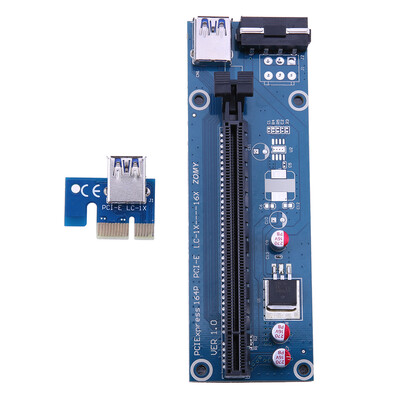 

197ft USB 30 PCI-E 1X to 16X Card Riser Extender Adapter 3 Capacitances