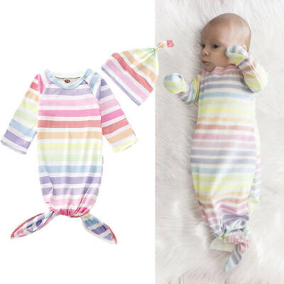 

US Newborn Infant Baby Boy Girl Swaddle Sleeping Bag Wrap Sleepsack Romper Hat