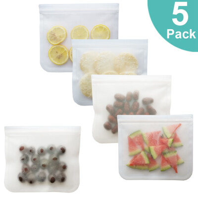 

6Pcs Reusable Storage Bags Leakproof Freezer Extra Thick FDA Grade Ziplock Lunch