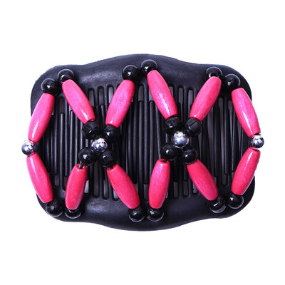 

〖Follure〗Women Magic Acrylic Vintage Hair Comb Double Clips Imitation Wooden Hair Slide