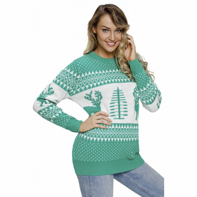 

Round neck long-sleeved elk sweater pullover sweater sweater sweater