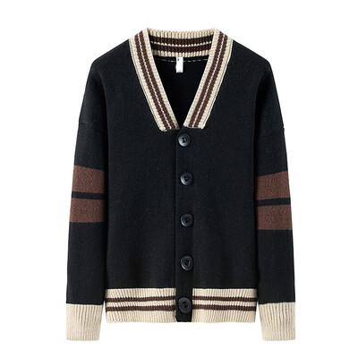 

Toponeto Mens Casual Knit Single-Breasted Jacket Cardigan Long Sleeve Jacket Shirt
