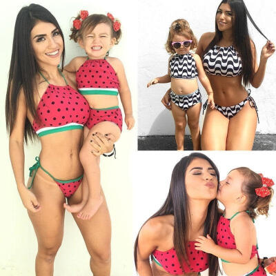 

NEW Mother Daughter Women&39s Bikini Set Bandage Swimwear Bathing Swimsuit Beachwear