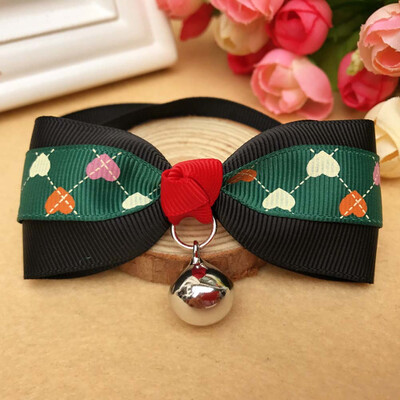 

British Style Adjustable Pet Bow Tie With Bell Necktie Collar For Cat Puppy Dog