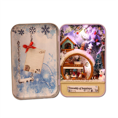 

YIWULADIY Miniature House Furniture LED Box Theatre Decorate Creative Christmas Gifts