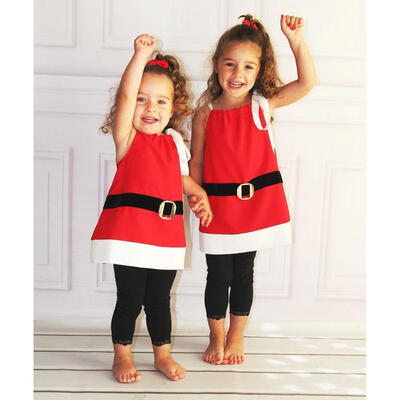 

Christmas Toddler Girls Kids Santa Claus Strap Tops Party Dress Clothes