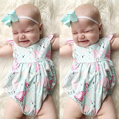 

Newborn Infant Baby Girl Romper Flamingo Bodysuit Sunsuit Summer Clothes Outfits