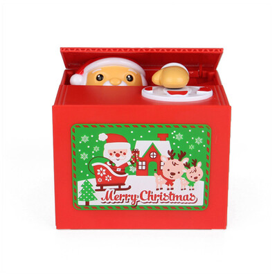

〖Follure〗Cute Santa Claus Penny Piggy Bank Automatic Coin Grabing Eating Money Saving Box
