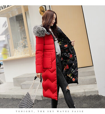 

The new winter 2018 down jacket women wear the long&medium length cotton jacket fat MM slimming coat on both sides