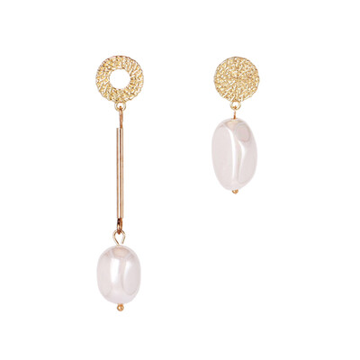 

AOTEMAN Fashion round Pearl Flower stud Earrings For Women Wedding Party Girl Geometric Statement Earrings boho ZA Jewelry