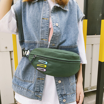 

Ocean backpack chest bag popular female bag 2019 new tide canvas bag fashion shoulder bag wild ins messenger bag