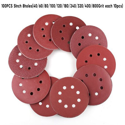

☛ 100pcs 5 40-800Grit Sand Disc Sandpaper Hook And Loop Sanding For Sander
