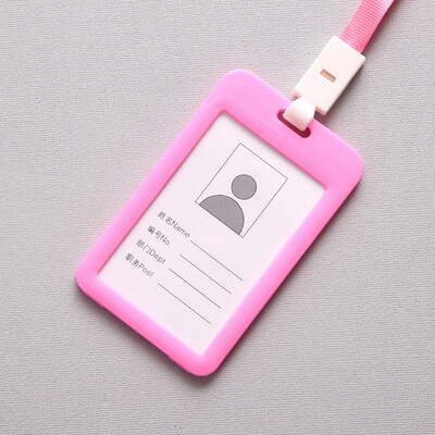 

Siaonvr Portable Colorful Employee Plastic ID Card Holder Name Tag Lanyard Neck Strap
