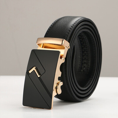 

New Mens Belts Brand Designer Belts Men High Quality Cow Genuine Leather Automatic Buckles Ratchet Belts For Men