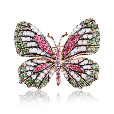 

Women Fashion Colorful Rhinestone Crystal Cute Butterfly Brooch Pins Ladies Exquisite Accessories