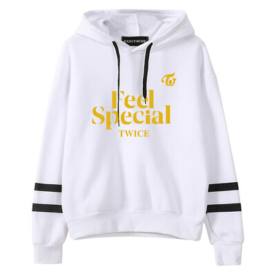 

Herqw61 Womens Twice Feel Special Fashion Hoodies Fans Gift Casual Striped Sleeve Pullover Sweatshirt