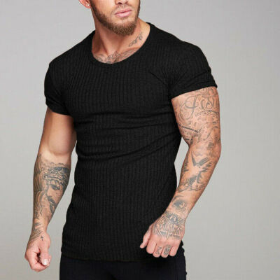 

Mens Slim Fit O Neck Short Sleeve Muscle Tee Shirts Casual T-shirt Tops Blouse