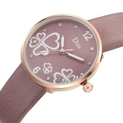 

RM Fashion Lady Frosted Dial Heart Shape Pattern Leather Belt Watch Quartz Watch