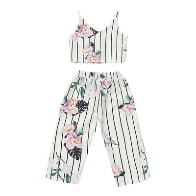 

2PCS Toddler Kids Baby Girl Flower Crop Tops Shorts Dress Outfits Sunsuit