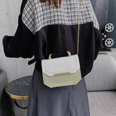 

Tailored Women Fashion Simple Contrast Color Shoulder Bag Messenger Bag Small Square Bag