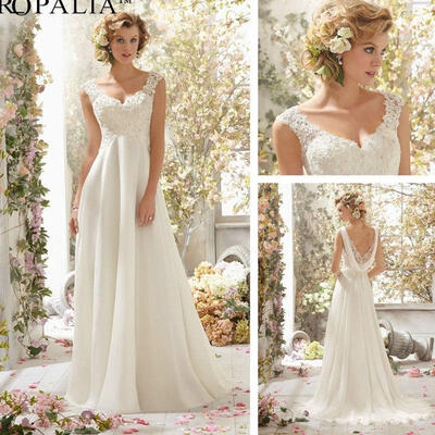 

Women Sleeveless Mermaid White Lace Wedding Dress Bridal Formal Evening Gown