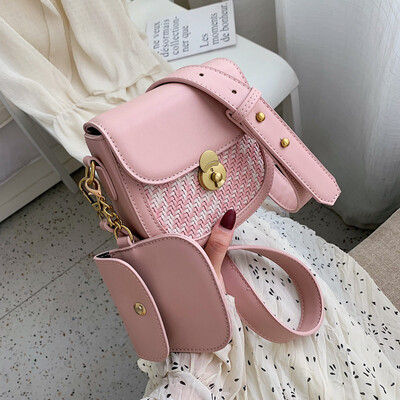 

Bags foreign womens bags new Korean version one hundred shoulders diagonal small bag woven bag fashion saddle ba