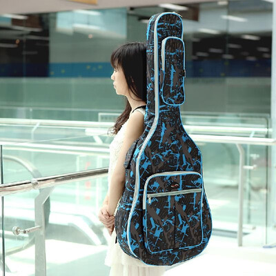 

600D Water-resistant Oxford Cloth Camouflage Blue Double Stitched Padded Straps Gig Bag Guitar Carrying Case for 40Inchs Acoustic