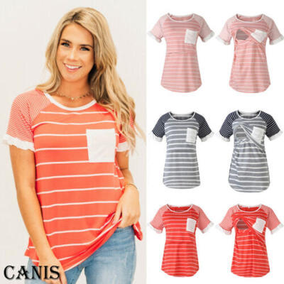 

Pregnant Women Maternity Nursing Tops Breastfeeding Blouse T-Shirt Multi-styles