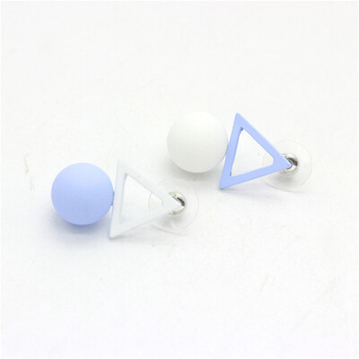 

Olaru Jewelry 3 Colors Fashion Korea Triangle Pearl Ball Stud Earrings Trendy Cute Long Earring for Women 2016 New Hot C-E44