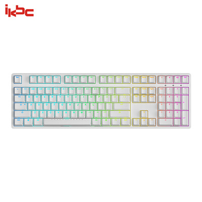 

Ikbc typeman F410 108-key mechanical keyboard wired keyboard game keyboard RGB backlight cherry axis eat chicken artifact backlit keyboard white silver shaft