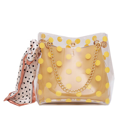 

Tailored Women Fashion Transparent Package Chain Bucket Bag Wild Messenger Shoulder Bag