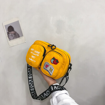 

Tailored Female Wild Small Bag Student Cute Cartoon Fashion Canvas Shoulder Messenger Bag
