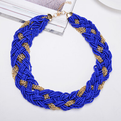 

European&American new pure handmade fashion jewelry pearl necklace Bohemian statement multicolors blouse women jewelry