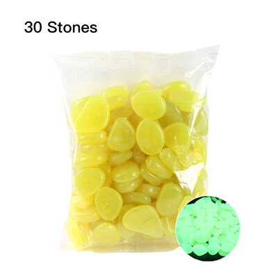 

30pcsBag Luminous Pebbles Stones Home Fish Tank Outdoor Decor Garden Walkway Glow in the Dark