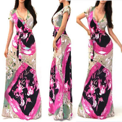 

Sexy Women Summer Boho Long Maxi Evening Party Dress Beach Dresses Sundress