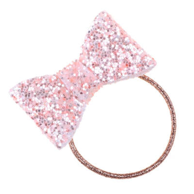 

6pcs Glitter Bow Headband Girls Cute Hair Band Elastic Hair Ring Headwear